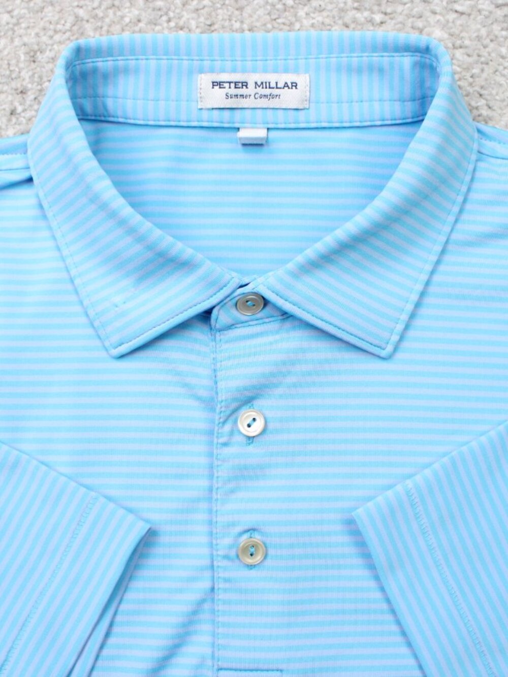 Peter Millar Polo Shirt Mens Large Blue Summer Comfort Crown Sport Hales S/S